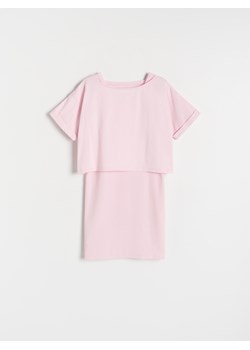 Reserved - Dwuwarstwowa sukienka - różowy ze sklepu Reserved w kategorii Sukienki dziewczęce - zdjęcie 171610530