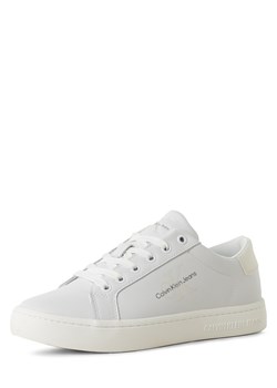 Calvin Klein Jeans Damskie skórzane buty sportowe Kobiety skóra biały jednolity ze sklepu vangraaf w kategorii Buty sportowe damskie - zdjęcie 171610691