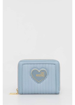 Love Moschino portfel damski kolor niebieski ze sklepu ANSWEAR.com w kategorii Portfele damskie - zdjęcie 171688941