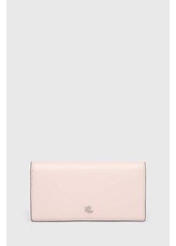 Lauren Ralph Lauren portfel skórzany damski kolor różowy 432935939 ze sklepu ANSWEAR.com w kategorii Portfele damskie - zdjęcie 171689004