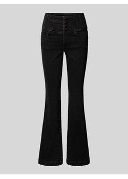 Jeansy o rozkloszowanym kroju w jednolitym kolorze ze sklepu Peek&Cloppenburg  w kategorii Jeansy damskie - zdjęcie 171689491