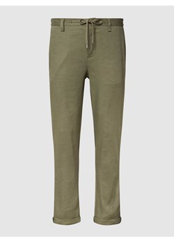 Spodnie materiałowe o kroju regular fit z tunelem model ‘Moss Green’ ze sklepu Peek&Cloppenburg  w kategorii Spodnie męskie - zdjęcie 171689703