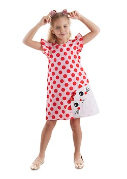 Denokids Sukienka &quot;Shiny Cat&quot; w kolorze jasnoróżowo-czerwonym ze sklepu Limango Polska w kategorii Sukienki dziewczęce - zdjęcie 171691392