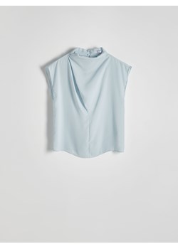 Reserved - Bluzka z drapowaniem - jasnoturkusowy ze sklepu Reserved w kategorii Bluzki damskie - zdjęcie 171692532