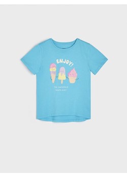 Sinsay - Koszulka z nadrukiem - turkusowy ze sklepu Sinsay w kategorii Bluzki dziewczęce - zdjęcie 171693491