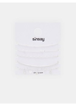 Sinsay - Bransoletki 5 pack - srebrny ze sklepu Sinsay w kategorii Bransoletki - zdjęcie 171693510