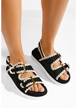 Czarne sandały damskie Velcidia ze sklepu Zapatos w kategorii Sandały damskie - zdjęcie 171693763