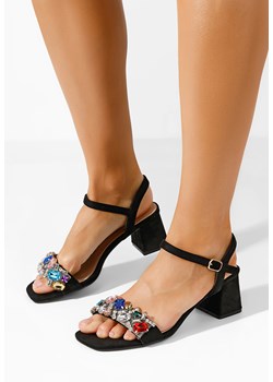Czarne sandały na słupku Maxiria ze sklepu Zapatos w kategorii Sandały damskie - zdjęcie 171693764