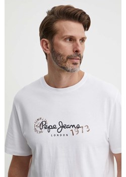 Pepe Jeans t-shirt CAMILLE męski kolor biały z nadrukiem PM509373 ze sklepu ANSWEAR.com w kategorii T-shirty męskie - zdjęcie 171694851