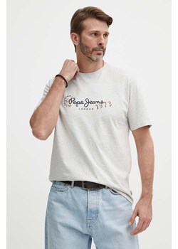 Pepe Jeans t-shirt CAMILLE męski kolor szary z nadrukiem PM509373 ze sklepu ANSWEAR.com w kategorii T-shirty męskie - zdjęcie 171694861
