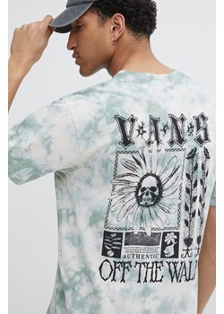 Vans t-shirt bawełniany męski kolor zielony wzorzysty ze sklepu ANSWEAR.com w kategorii T-shirty męskie - zdjęcie 171694942