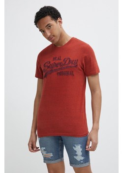 Superdry t-shirt bawełniany męski kolor czerwony melanżowy ze sklepu ANSWEAR.com w kategorii T-shirty męskie - zdjęcie 171694992