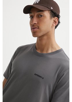 Superdry t-shirt bawełniany męski kolor szary gładki ze sklepu ANSWEAR.com w kategorii T-shirty męskie - zdjęcie 171695003