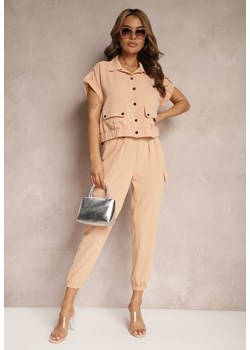 Jasnopomarańczowy 2-częściowy Komplet z Bluzką i Spodniami Ezrala ze sklepu Renee odzież w kategorii Komplety i garnitury damskie - zdjęcie 171695774