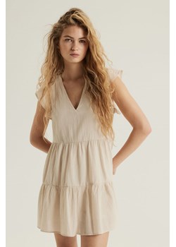 H & M - Sukienka z falbankowym rękawem - Beżowy ze sklepu H&M w kategorii Sukienki - zdjęcie 171695983