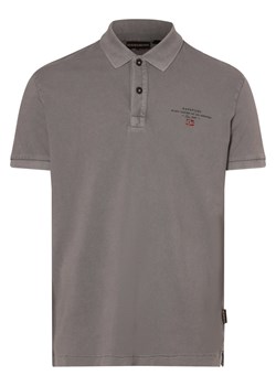 Napapijri Męska koszulka polo - Elbas Mężczyźni Bawełna szary jednolity ze sklepu vangraaf w kategorii T-shirty męskie - zdjęcie 171696610