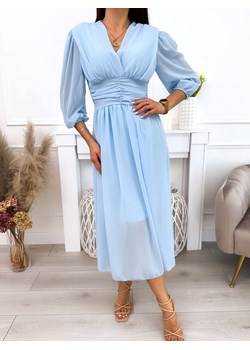 Błękitna Sukienka ze sklepu ModnaKiecka.pl w kategorii Sukienki - zdjęcie 171700711