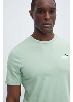 Puma t-shirt bawełniany męski kolor zielony melanżowy 674470 ze sklepu ANSWEAR.com w kategorii T-shirty męskie - zdjęcie 171701531