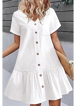 Sukienka GARMOLDA WHITE ze sklepu Ivet Shop w kategorii Sukienki - zdjęcie 171702374