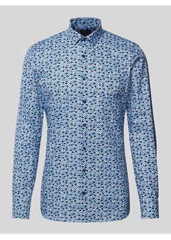 Koszula biznesowa o kroju super slim fit ze wzorem na całej powierzchni ze sklepu Peek&Cloppenburg  w kategorii Koszule męskie - zdjęcie 171702681