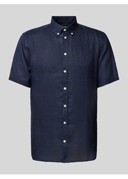 Koszula lniana z kołnierzykiem typu button down model ‘Anton’ ze sklepu Peek&Cloppenburg  w kategorii Koszule męskie - zdjęcie 171702724