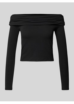 Bluzka krótka z długim rękawem i odkrytymi ramionami model ‘LIVE LOVE’ ze sklepu Peek&Cloppenburg  w kategorii Bluzki damskie - zdjęcie 171702863