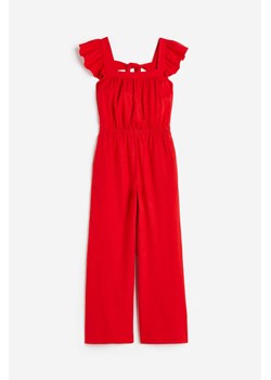 H & M - Kombinezon z domieszką lnu - Czerwony ze sklepu H&M w kategorii Kombinezony damskie - zdjęcie 171703624