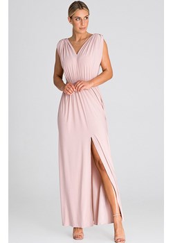 Jasnoróżowa sukienka z rozcięciem M947, Kolor jasnoróżowy, Rozmiar L/XL, Figl ze sklepu Primodo w kategorii Sukienki - zdjęcie 171704851