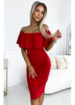 Ołówkowa sukienka hiszpanka czerwona 138-9 Marbella, Kolor czerwony, Rozmiar L, Numoco ze sklepu Primodo w kategorii Sukienki - zdjęcie 171705011