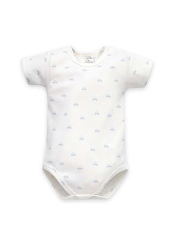 Body z krótkim rękawem  écru w autka LOVELY DAY BABY BLUE ze sklepu 5.10.15 w kategorii Body niemowlęce - zdjęcie 171710080