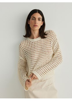 Reserved - Ażurowy sweter - złamana biel ze sklepu Reserved w kategorii Swetry damskie - zdjęcie 171710452