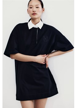 H & M - Dżersejowa sukienka z kołnierzykiem - Czarny ze sklepu H&M w kategorii Sukienki - zdjęcie 171713063