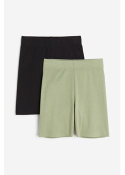 H & M - Krótkie legginsy 2-pak - Zielony ze sklepu H&M w kategorii Szorty - zdjęcie 171715943