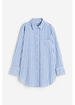 H & M - Koszula z domieszką lnu - Niebieski ze sklepu H&M w kategorii Koszule damskie - zdjęcie 171715964
