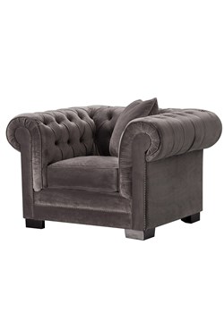 Fotel Chesterfield Classic Velvet Dark Grey 118x96x77cm ze sklepu dekoria.pl w kategorii Fotele - zdjęcie 171752650