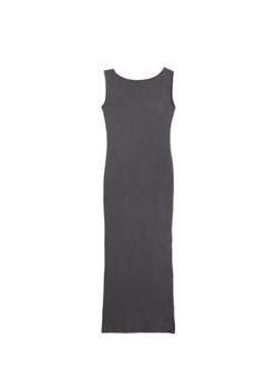 Cropp - Prążkowana szara sukienka midi - szary ze sklepu Cropp w kategorii Sukienki - zdjęcie 171831394