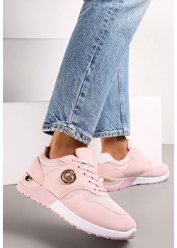 Różowe Sneakersy Ozdobione Metalicznymi Wstawkami Dabriele ze sklepu renee.pl w kategorii Buty sportowe damskie - zdjęcie 171860810