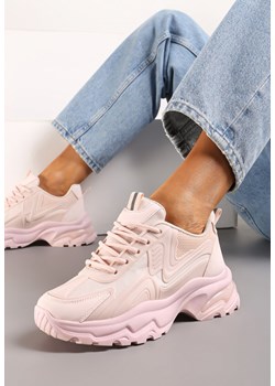 Różowe Klasyczne Sneakersy Sznurowane na Niskiej Platformie Lenivia ze sklepu renee.pl w kategorii Buty sportowe damskie - zdjęcie 171867282