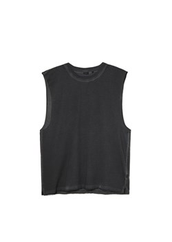Cropp - Koszulka bez rękawów z efektem sprania - czarny ze sklepu Cropp w kategorii T-shirty męskie - zdjęcie 171931424