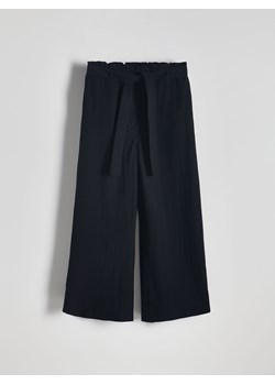 Reserved - Spodnie culotte z lnem - czarny ze sklepu Reserved w kategorii Spodnie damskie - zdjęcie 171931542