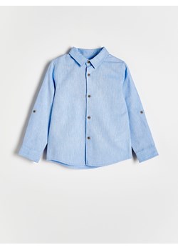 Reserved - Koszula z lnem - jasnoniebieski ze sklepu Reserved w kategorii Koszule chłopięce - zdjęcie 171931951