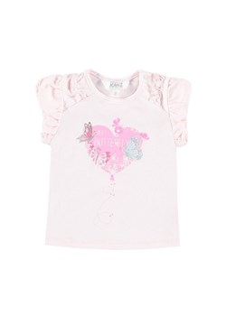 Dziewczęca bluzka z krótkim rękawem różowa ze sklepu 5.10.15 w kategorii Koszulki niemowlęce - zdjęcie 171933060