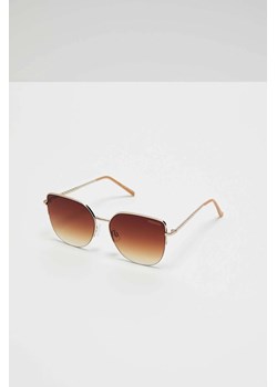 Okulary przeciwsłoneczne z metalowymi oprawkami brązowe ze sklepu 5.10.15 w kategorii Okulary przeciwsłoneczne damskie - zdjęcie 171933094