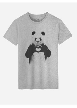 WOOOP Koszulka &quot;Love Panda&quot; w kolorze szarym ze sklepu Limango Polska w kategorii T-shirty męskie - zdjęcie 171935523