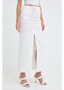 Bardot spódnica lniana SITA kolor biały maxi prosta 59262SB ze sklepu ANSWEAR.com w kategorii Spódnice - zdjęcie 171940300