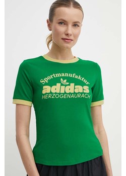 adidas Originals t-shirt damski kolor zielony IR6084 ze sklepu ANSWEAR.com w kategorii Bluzki damskie - zdjęcie 171940323