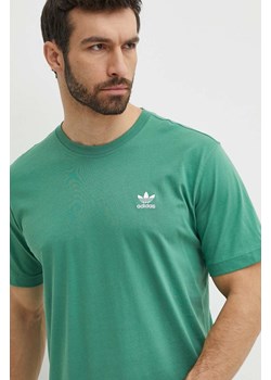 adidas Originals t-shirt bawełniany męski kolor zielony gładki IN0671 ze sklepu ANSWEAR.com w kategorii T-shirty męskie - zdjęcie 171940363