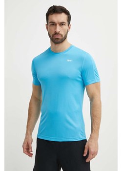 Reebok t-shirt treningowy Tech kolor niebieski gładki 100076454 ze sklepu ANSWEAR.com w kategorii T-shirty męskie - zdjęcie 171940431