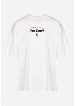 Biała Bawełniana Koszulka T-shirt z Krótkim Rękawem Ozdobiony Nadrukami Citara ze sklepu Born2be Odzież w kategorii T-shirty męskie - zdjęcie 171942480