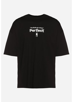 Czarna Bawełniana Koszulka T-shirt z Krótkim Rękawem Ozdobiony Nadrukami Citara ze sklepu Born2be Odzież w kategorii T-shirty męskie - zdjęcie 171942484